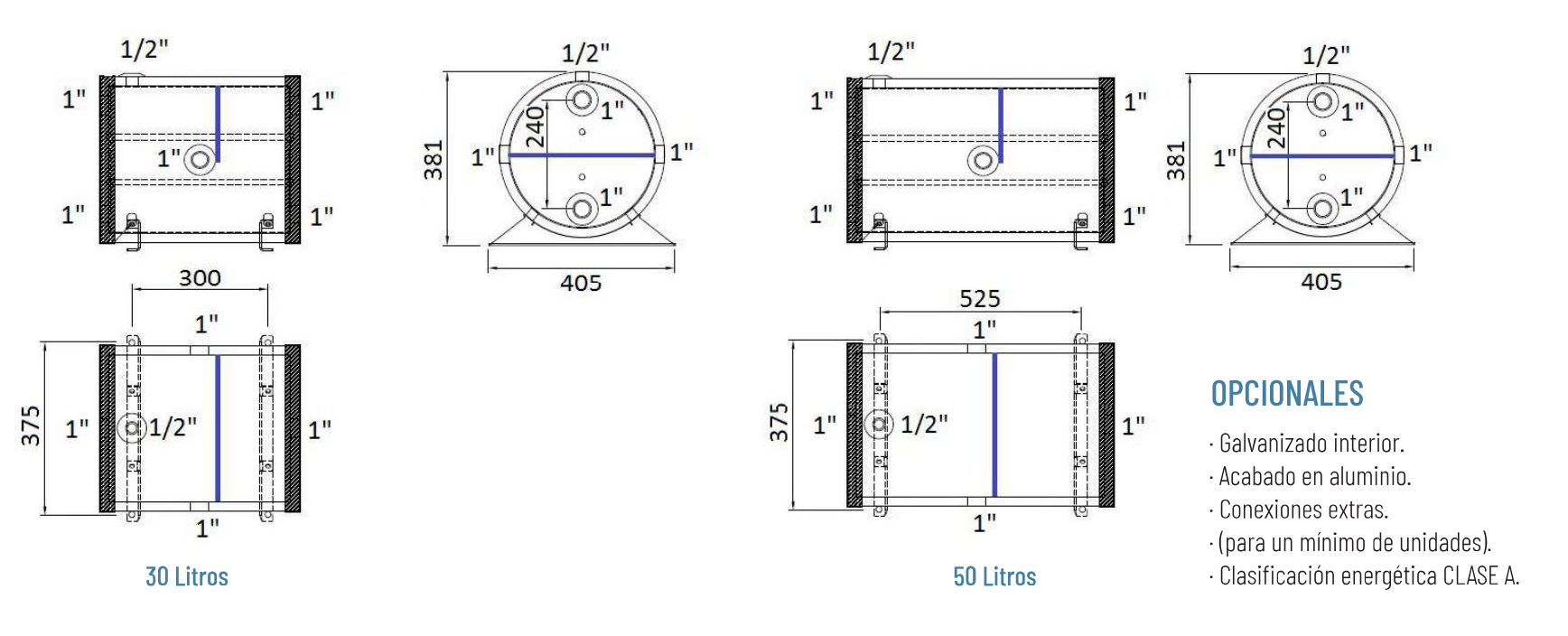 Especificaciones Técnicas del Depósito de Inercia AQUAFLEX AERO 5 50